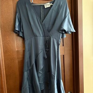 Hello Molly Charcoal High Low Wrap Dress